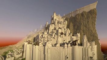 The Lord of the Rings in Minecraft Show Minas Tirith in Ray Tracing