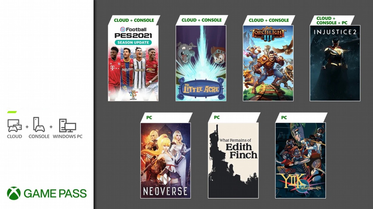 Xbox Game Pass in January: PES 2021, Injustice 2, Torchlight 3 and More.