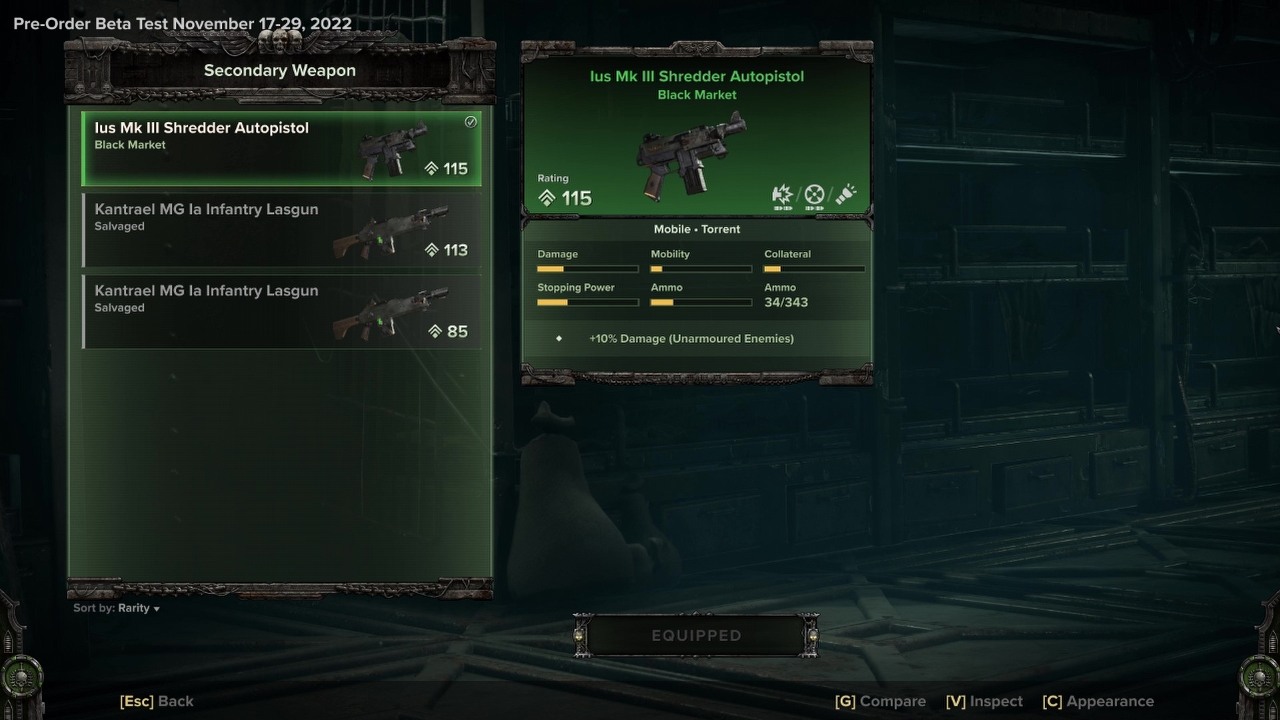 Warhammer 40K: Darktide - Weapon stats; Finesse and Rending explained.