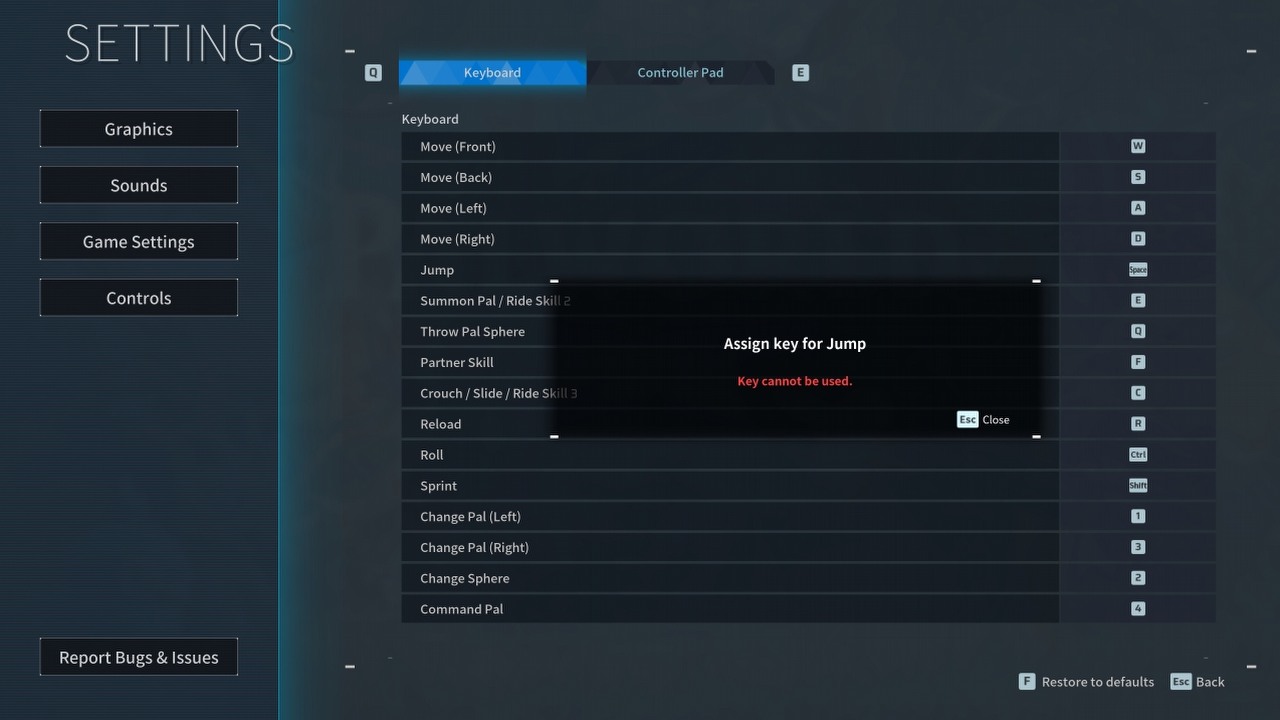 Palworld - Is it Possible to Rebind Keys and Mouse Buttons? It’s complicated, image source: Palworld, developer: Pocketpair.